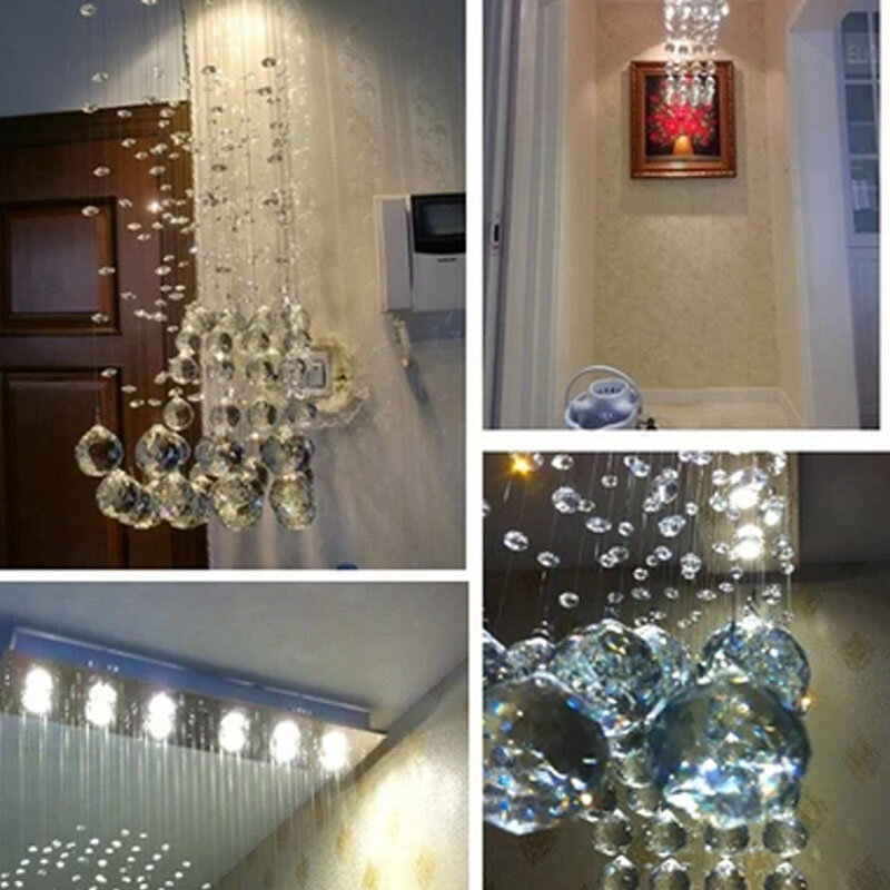 Lustre en cristal de luxe moderne, lampe suspendue, restaurant, salle à manger, lit, rideau, cloison, rectangulaire, boutique, suspension