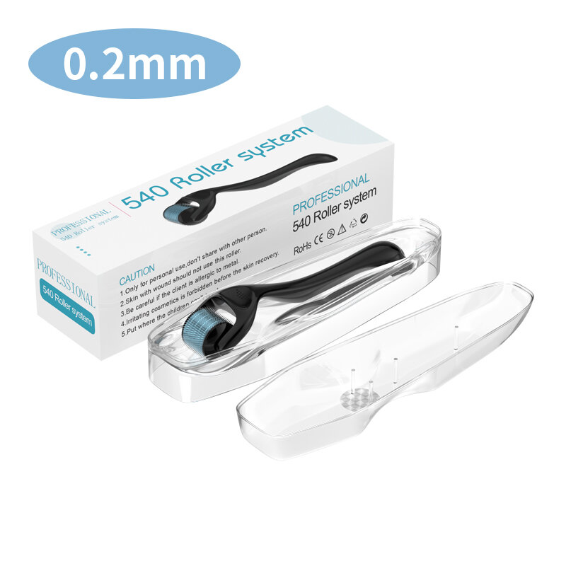 Derma Roller System para Cabelo Rosto, Barba, 540 Microneedles, Skincare Tool, 0.3mm