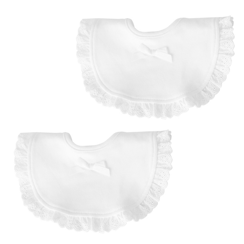 2 pezzi bavaglini bambino neonato neonato pranzo cotone Toddle Burp panno sbavare asciugamano Saliva bianco per bambino