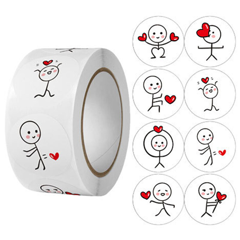 100-500pcs Valentine's Day  Stickers Love Labels for Wedding Holiday Gift Decoration Envelope Sealing Stickers Scrapbooking
