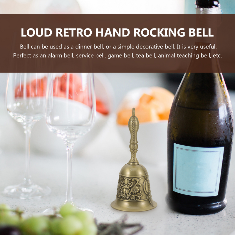Bel Restoran Manual, lonceng piring Hotel Vintage Crank tangan panggilan Retro untuk kerajinan