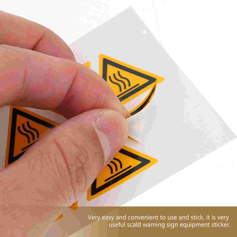 Etiqueta de advertencia de alta temperatura para equipo de escaldado, logotipo, pegatinas de papel sintético Pp, 10 piezas