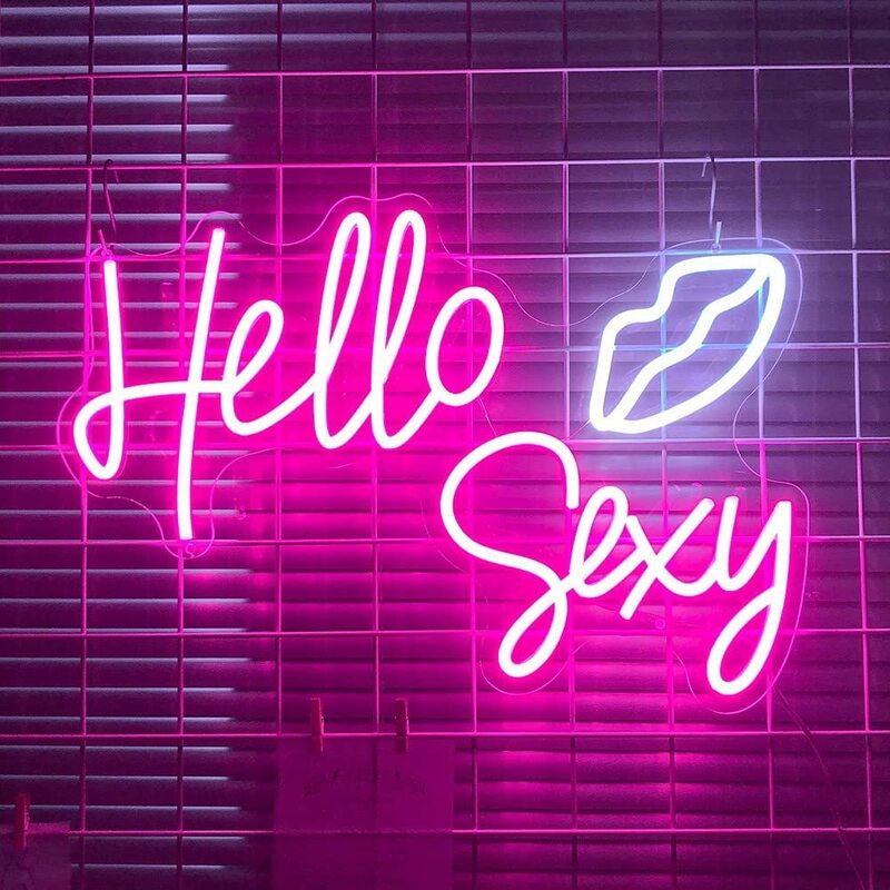 Letrero de neón de Hello Sexy, luz LED personalizada, para casa, habitación, Bar, fiesta, Club, tienda, decoración de pared de dormitorio, regalo de boda, USB