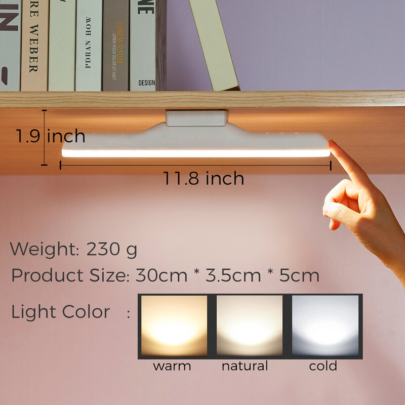 Dimmbare Spiegel leuchten 3 Farben verstellbares Make-up-Licht mit 1800mAh wiederauf ladbar unter Schrank LED Stick on Touch Light Küche