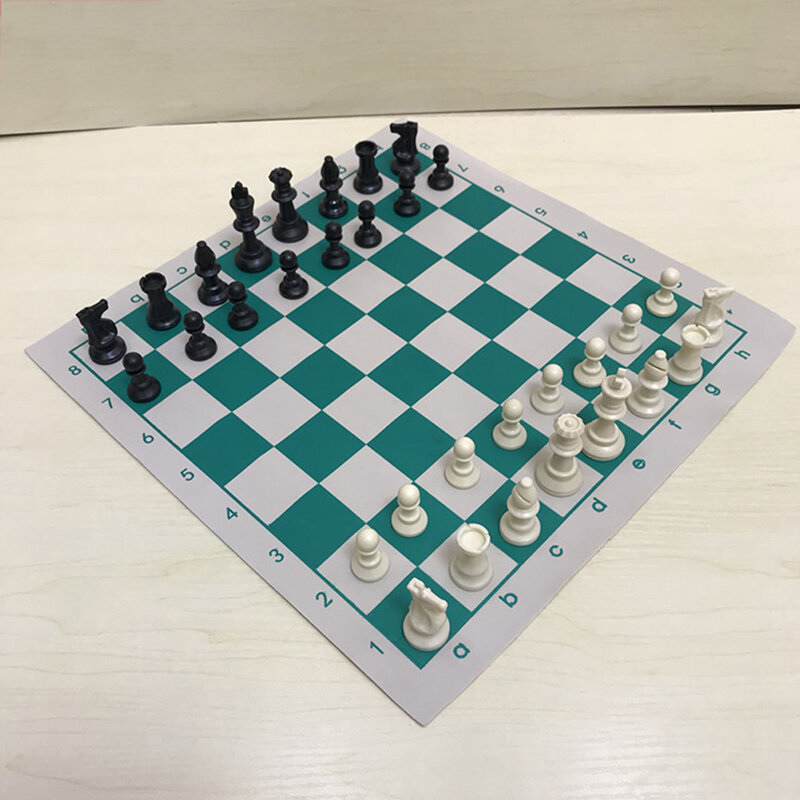 1PC 42cm X 42cm Chess Board For Children's Educational Games Green & White Color