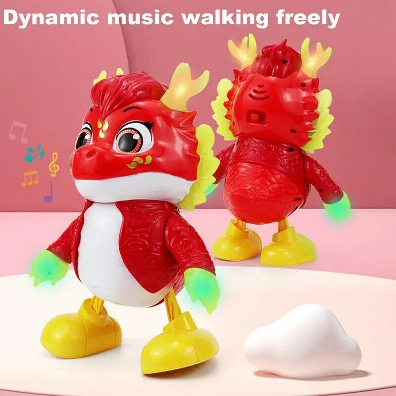Giocattoli del drago danzante elettrico con musica drago leggero giocattolo educativo illuminazione a tema drago altalena ornamento musicale giocattoli per bambini