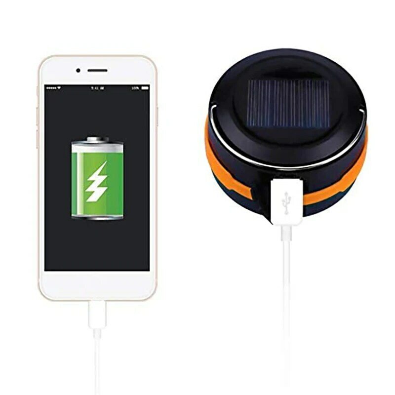 AT35 lanterna da campeggio a LED ad energia solare USB pieghevole solare portatile a pagamento per l'escursionismo tenda da campeggio caccia