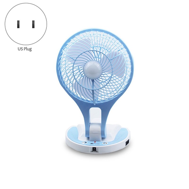 Mini piccolo ventilatore pieghevole ventilatore elettrico cartone animato ventilatore portatile ventilatore da tavolo portatile casa Desktop con Base blu