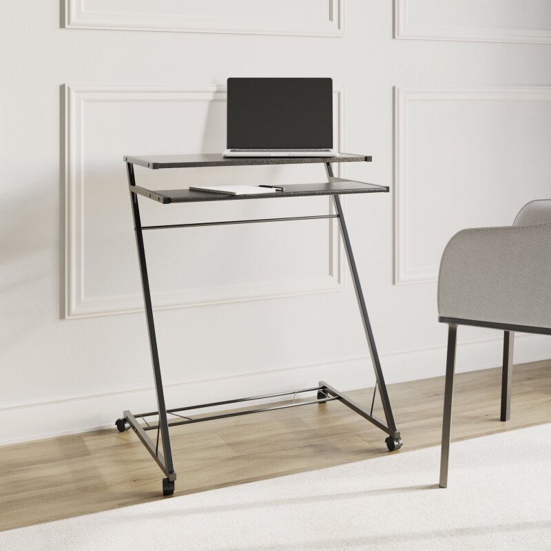 Lavish Home Portable Desk, Rolling Laptop carrinho com rodízios, preto