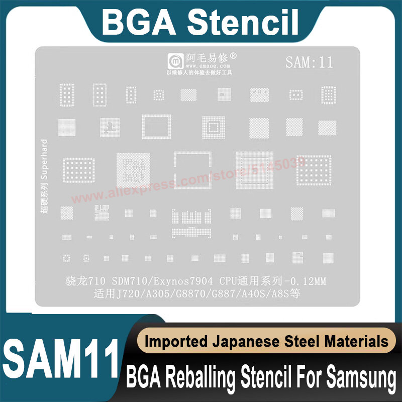BGA stensil untuk Samsung A40S A8S J720 A305 G8870 G887 Snapdragon 710 SDM710 beads CPU stensil penanaman ulang manik-manik biji timah