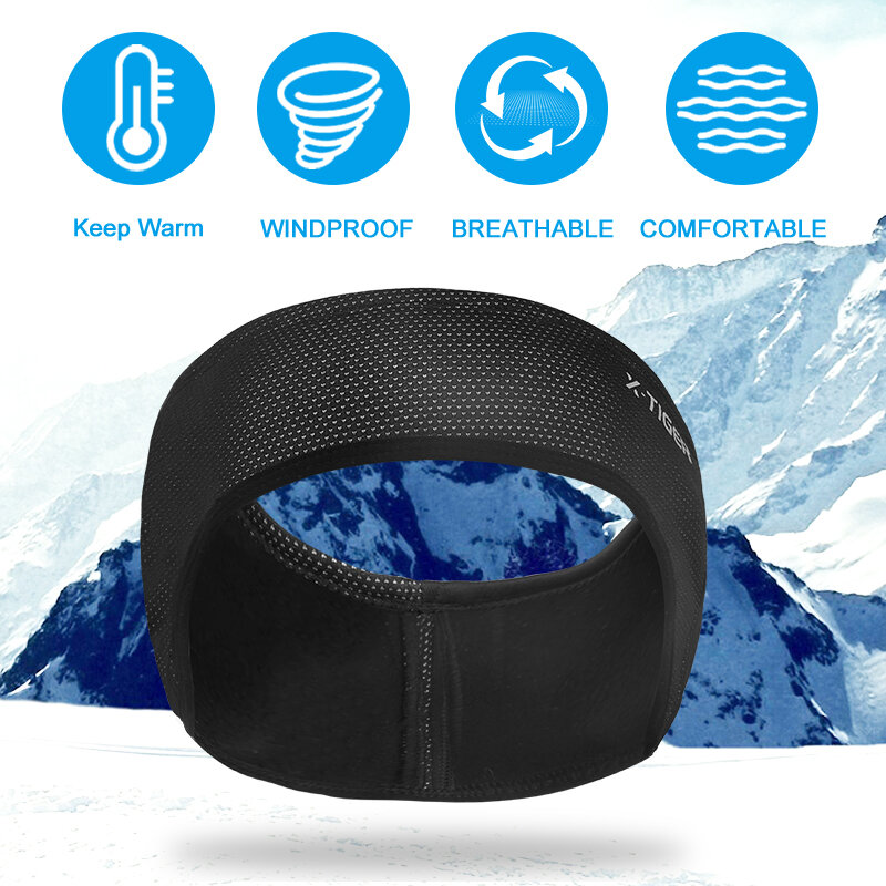 X-TIGER Outdoor Sports Cycling Headwear Winter Windproof Cycling Headband Cap Keep Warm Fleece Bike Equipment Ear Warmer