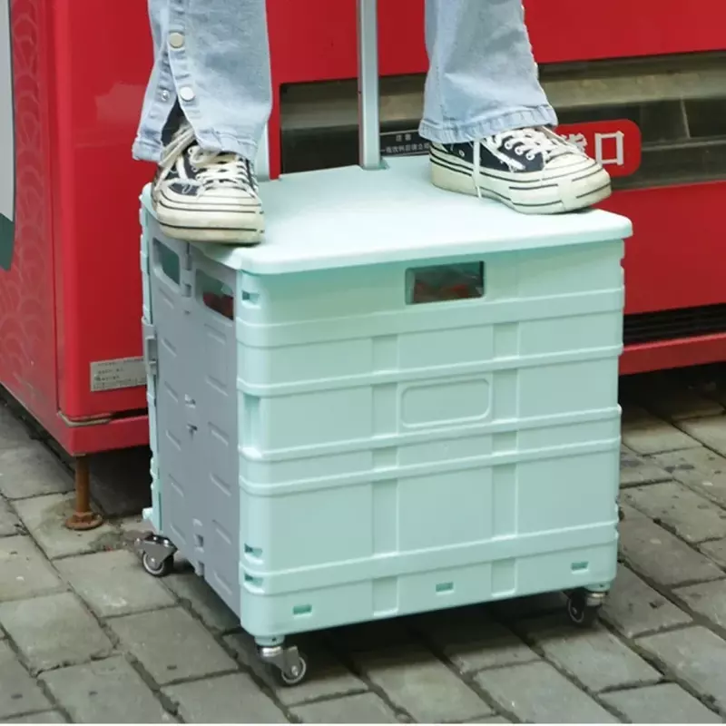 Lekki, szczotkowany wózek bagaż na kółkach składany wózek na zakupy ekspresowy do schodki do wchodzenia ręcznego ciągnięcia w domu