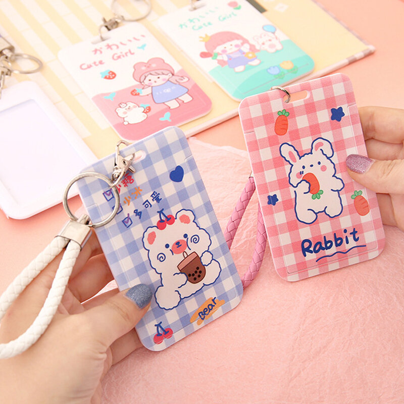 Cartoon Card Cover Card Protection Sleeves Animal Cards Sleeves Slide Card Sleeves Cards Cover Girly Cute Portable Cartoon INS
