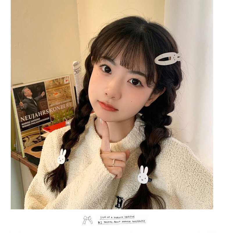 Miffys boros klip rambut Jepang lucu klip rambut baru pembagi poni klip anak perempuan Hati Niche Y2k gadis siswa hiasan kepala