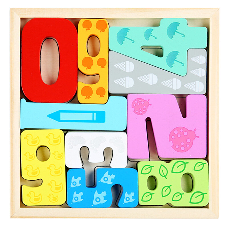 Mainan kayu Puzzle 3D baru laris pendidikan bayi papan genggam tangan hewan kartun buah dan sayuran hadiah mainan Jigsaw