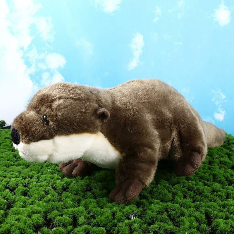 Anak-anak mainan anak-anak hewan mainan mewah lembut 46cm berang-berang lucu boneka simulasi Otter diisi hewan Otter mainan mewah