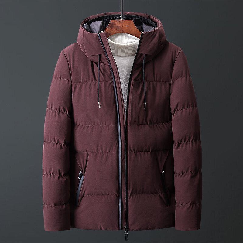 ชายฤดูหนาวคุณภาพสูง Parka แจ็คเก็ต Hooded ฤดูหนาวเสื้อแจ็คเก็ตและเสื้อโค้ท Warm Overcoat