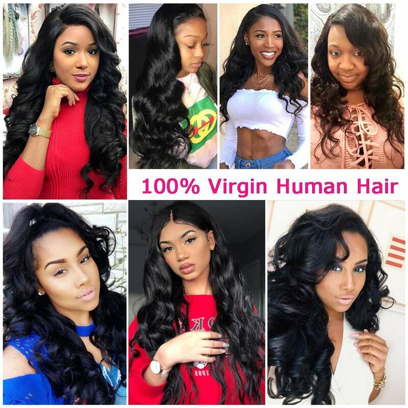 Human Hair Bundles Weave Brazilian Hair Bundles Loose Body Wave 3/4 Bundles Weft Virgin Raw Remy Hair Extensions For Women 28"