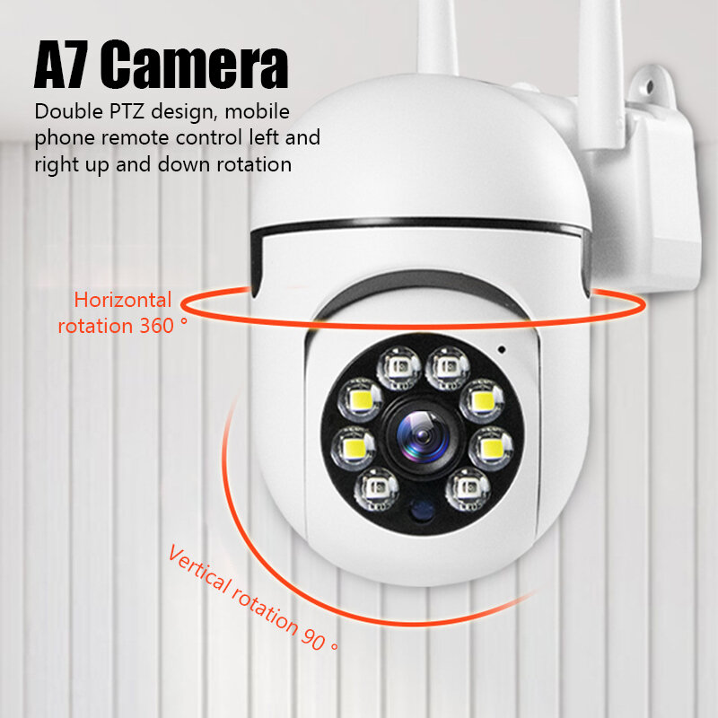 Caméra de surveillance extérieure IP WiFi 2MP, dispositif de sécurité filaire, avec IA, suivi humain, audio bidirectionnel, vision nocturne