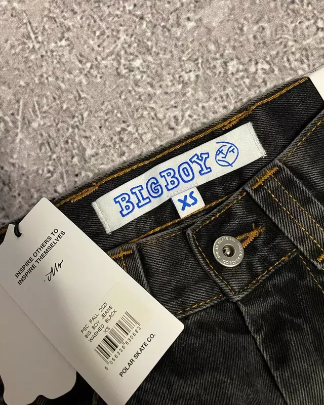 Nowy Harajuku Hip Hop kreskówka Y2K Big Boy Jeans kobiety z graficznym haftem workowate dżinsy spodnie z wysokim stanem szerokie z szeroką nogawką Streetwear