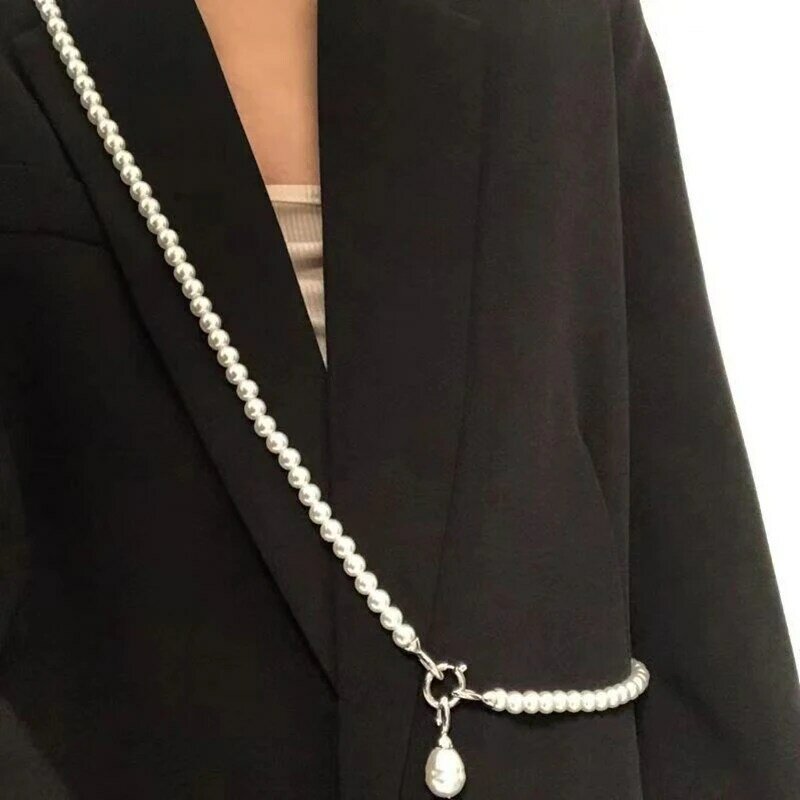 Fashion Personality Pearls Long Body Chain For Women Girls Versatile Chains Backpack Crossbody Jewelry Suit Accessories Gifts