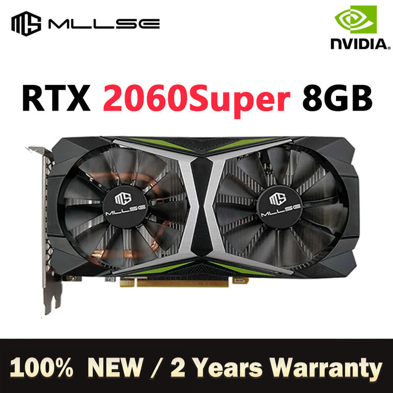 Mllse 그래픽 카드 RTX 2060 Super 8GB GDDR6 256Bit GPU PCI Express 3.0x16 1470MHz 8G 비디오 카드, 게임용 데스크탑 CPU 용