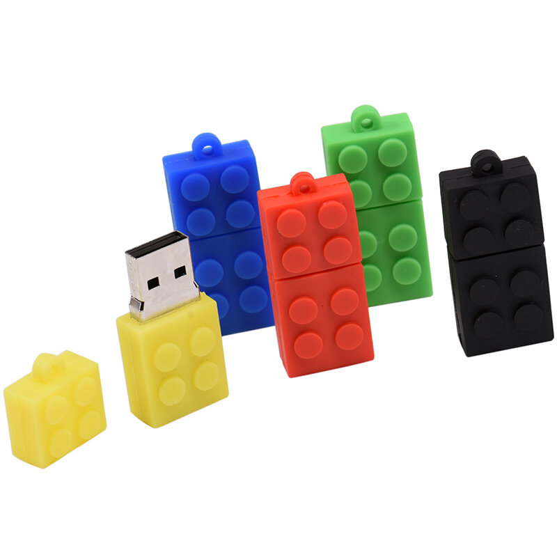 Unidad Flash USB de ladrillo de juguete, bloque de construcción de gel de sílice de 64GB, Pendrive de regalo de 32GB, capacidad Real
