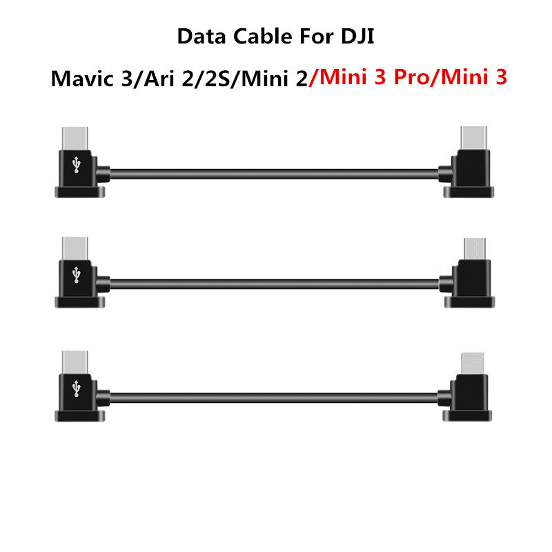 Cabo de dados de controle remoto para DJI Mavic Mini, SE, Mavic 2, Mavic Pro, ar, faísca, tipo-C, Micro USB, IOS Connector Line, iPhone, iPad