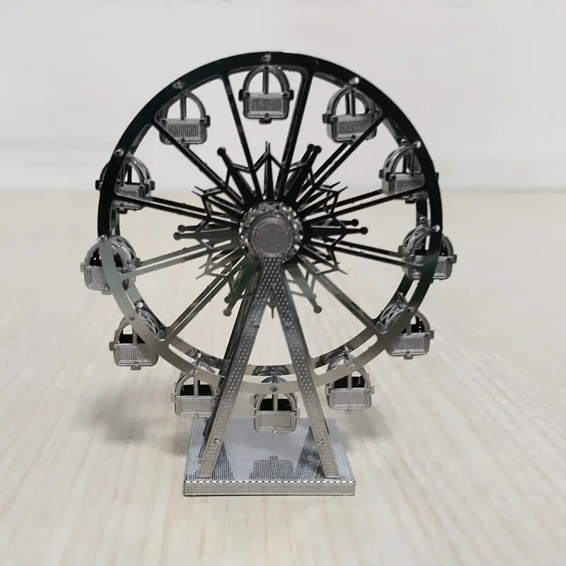 Noria 3D rompecabezas de construcción de Metal tridimensional, rompecabezas hecho a mano, juguete ensamblado, modelo pequeño