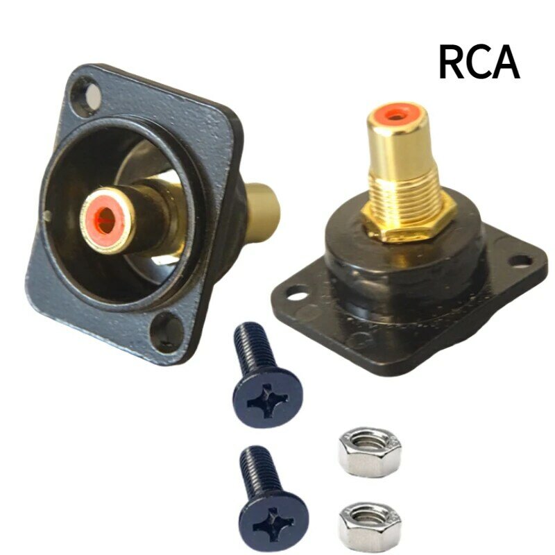 RCA hembra a hembra junta a tope recta con tornillo, Módulo de conector adaptador de panel fijo