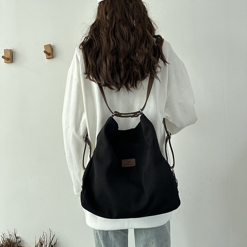Новинка 2023, сумка через плечо, школьная сумка, холщовая женская сумка для студентов колледжа, женская сумка через плечо с одной лямкой, популярная текстура