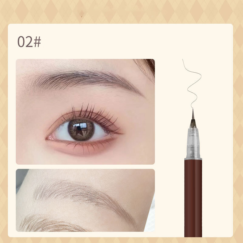 Liquid Eyebrow Pencil 0.01mm Ultra Fine Eeyeliner Lying Silkworm Pen Sweatproof Long Lasting Brown Eye Brow Liner Pen Eye Makeup