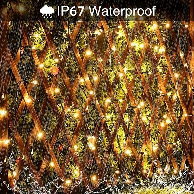 10M 20M lampu tali LED tahan air 24V EU AS karangan bunga luar ruangan untuk pohon Natal dekorasi pesta pernikahan Natal