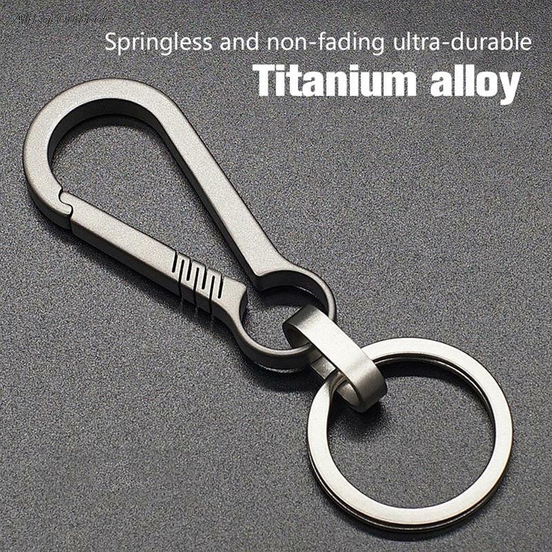 Titanium Buckles EDC Outdoor Tool Titanium Alloy Keychain Tiranium Buckle Key Ring Car Accessories Keychain Pendant Gift For Man