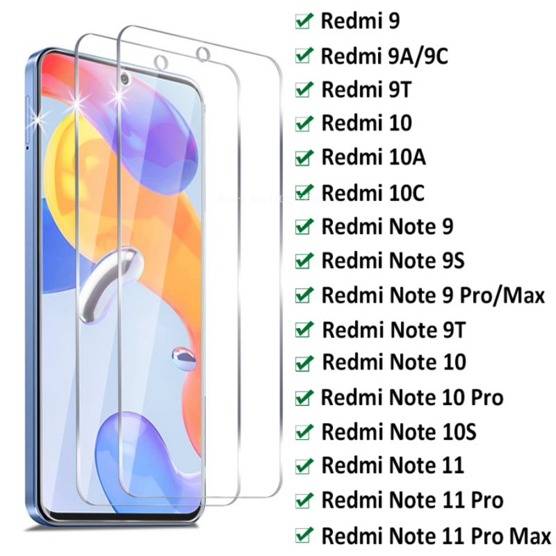 Vidrio templado de cerámica para móvil, Protector de pantalla para Xiaomi Redmi 10, 10A, 10C, 9, 9A, 9C, Redmi Note 9, 10, 11 Pro Max, 9S, 9T, 10S, 11S, 2 unidades