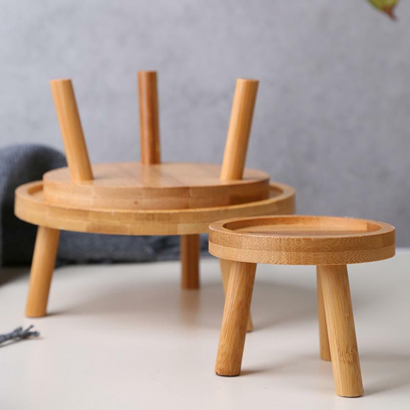 Wooden Plant Holder Stool Multifunctional Small Round Table For Potted Plant Fish Tank Indoor Plant Pot Display Stand Home Decor