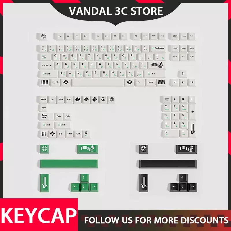 ランドスケープテーマキーキャップ、チェリー日本のabs、カスタム個別のキーキャップ、61、64、68、78、100、機械キーボード用のpbtキーボード