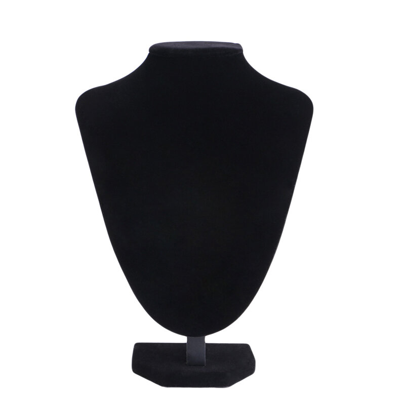 Q0KE Черное бархатное ожерелье, демонстрационная модель ювелирных изделий, подставка для ожерелья, стойка для витрины