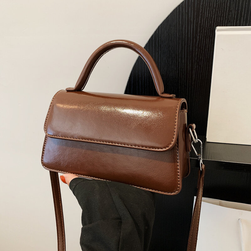핸드백 여성용 단색 심플 숄더백, 작은 지갑 및 핸드백, 크로스바디 백, 2024 신상