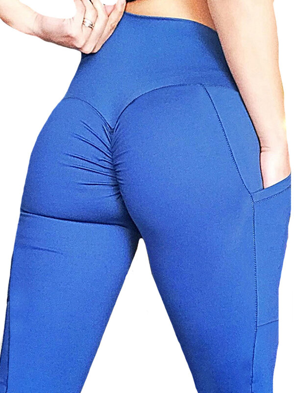Mallas elásticas sexys para mujer, pantalones de Yoga con bolsillos, cintura alta, longitud hasta el tobillo, gimnasio, Fitness, deportes