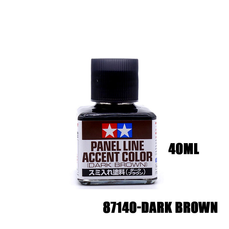 TAMIYA Panel Line Accent Color 87131/87132/87140 Black/Brown/Dark Brown 40ml Model Coloring Paint 80030 X-20 Enamel Thinner