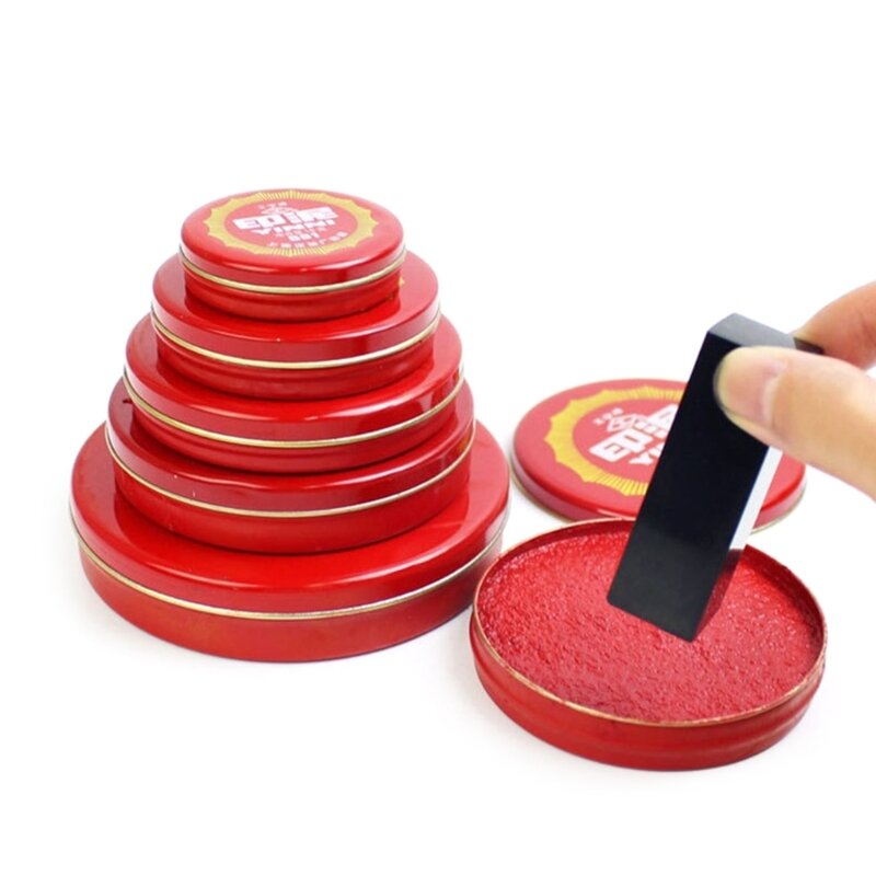 Red Ink Pad Red Thumbprint Ink Pad For Office Signing Contract/File/Document Finger Printing Ink Pad Ink Pad Stamp