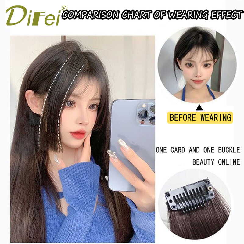 Wig Princess Cut Patch Natural Seamless Hair Extension Synthetic Hair Japanese Invisible Forehead Wig Piece
