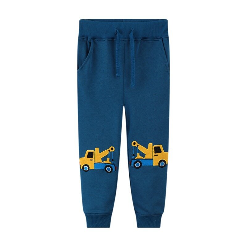 Jumping Meters New Arrival Children's Clothing Toddler Sweatpants Cars Embroidery Hot Selling Stripe Boys Trousers Pants