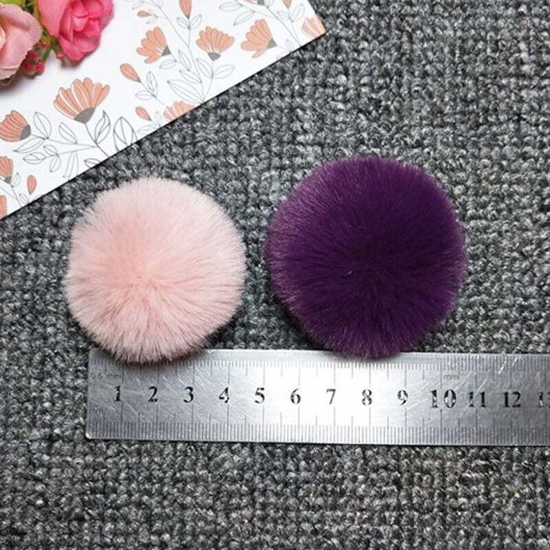 5PCS Fluffy Plush Balls 4/5cm Faux Fur Pompom For DIY Ring Keychain Shoes Hats Pom Pom Sewing Crafts Accessories Material