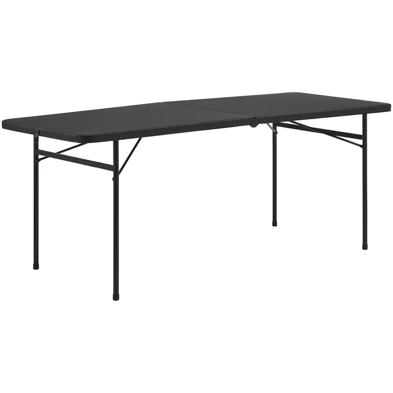 Двухскладной пластиковый складной стол, 6 футов, черный