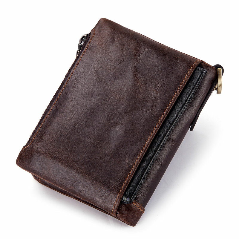 กระเป๋าใส่เงินกาแฟสำหรับผู้ชายกระเป๋ากระเป๋าเก็บบัตรขนาดเล็ก dompet koin กระเป๋าใส่เงินของผู้ชายหนังแท้100% ใบ