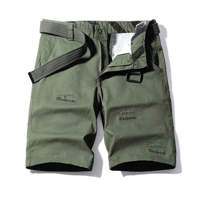 Summer Men's Casual Shorts Man Loose Fit Cotton Cargo Shorts Fashionable Distressed Design Short Pants