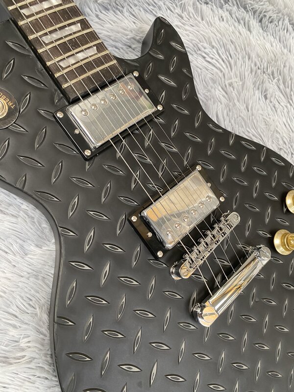 High quality electric guitar, classic LP, faux metallic lacquer, HH pickups, fingerboard mother-of-pearl inlay. Free shipping