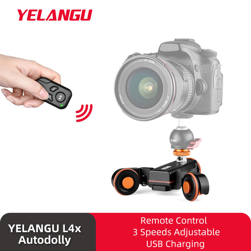YELANGU Camera Video Autodolly L4X Electric Motor Track Slider for Canon Nikon Sony DSLR iphone12 13 Xiaomi